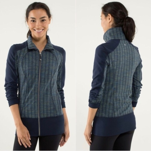 Lululemon Nice Asana Jacket in Ziggy Wee August Inkwell / Inkwell Sz 8 - Picture 1 of 12